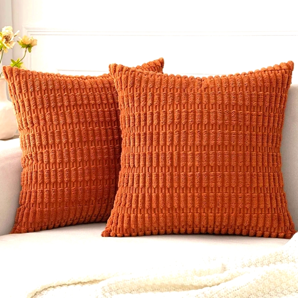 Corduroy Throw Pillow Covers Set of 2 NWT